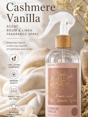 Nature Love Cashmere Vanilla Scent Room & Linen Fragrance Spray 16 oz